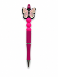 Pink Butterfly Poppysmic Beadable Pen