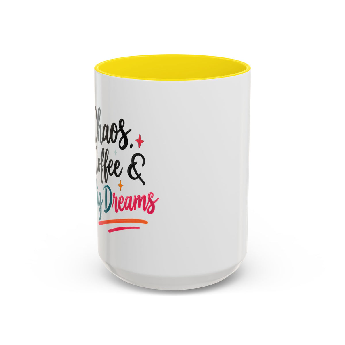 Inspirational Coffee Mug — 'Chaos, Coffee & Cozy Dreams' Accent Ceramic Mug (11/15oz)