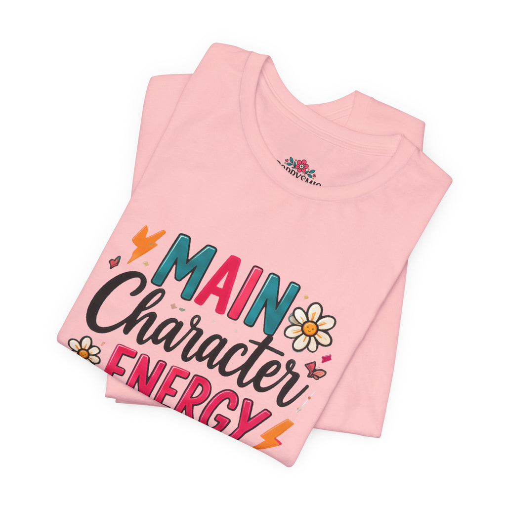 Main Character Energy T-Shirt — Retro Floral Graphic Tee