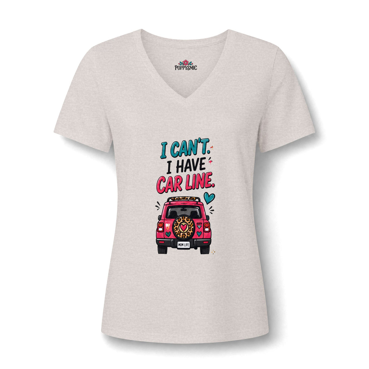 I Can't — I Have Car Line V-Neck Tee