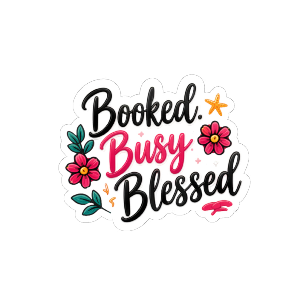 Booked Busy Blessed Kiss-Cut Sticker
