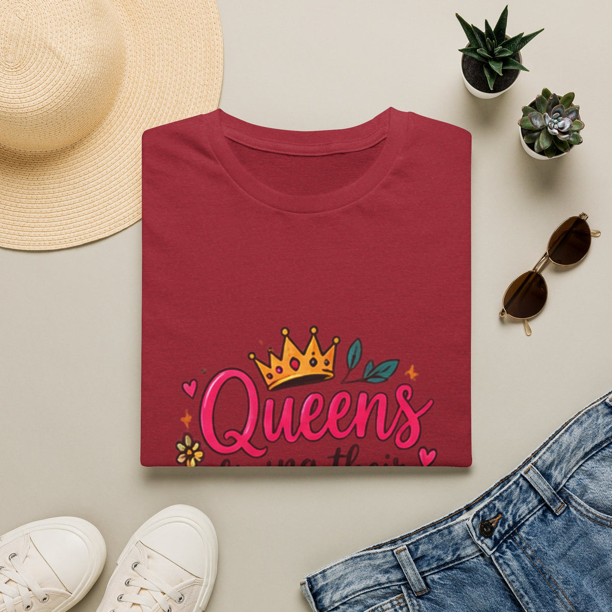 T-Shirt — "Queens Living Their Dreams" Crown Graphic Inspirational Tee