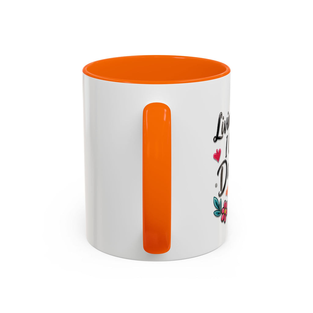 Inspirational Coffee Mug - "Live Life To Dream About" Accent Ceramic Mug (11/15oz)