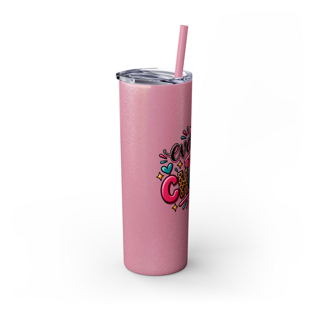 20oz Skinny Tumbler – "Everyday is a Choice" Colorful Inspirational Travel Cup