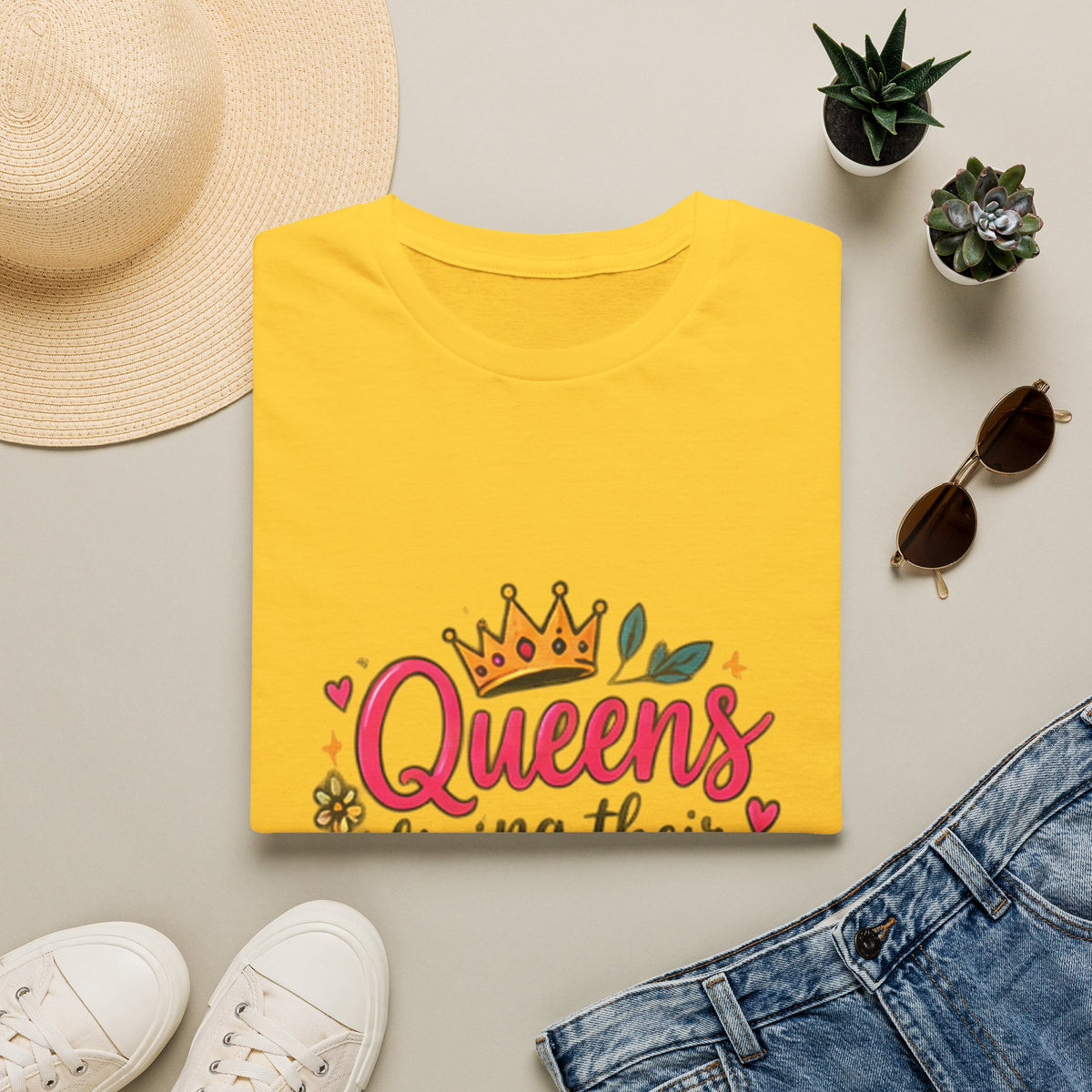 T-Shirt — "Queens Living Their Dreams" Crown Graphic Inspirational Tee