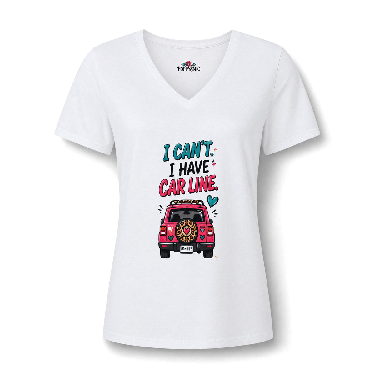 I Can't — I Have Car Line V-Neck Tee