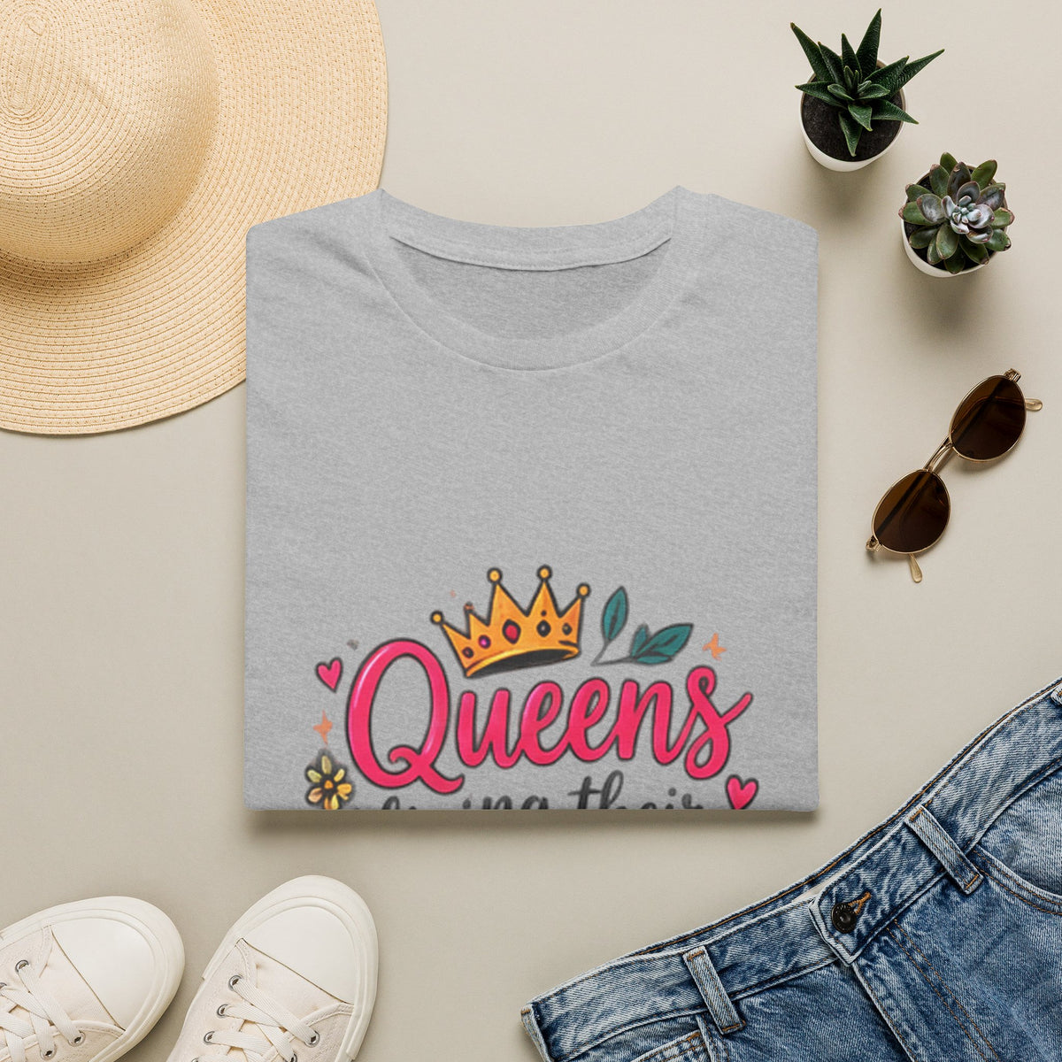 T-Shirt — "Queens Living Their Dreams" Crown Graphic Inspirational Tee