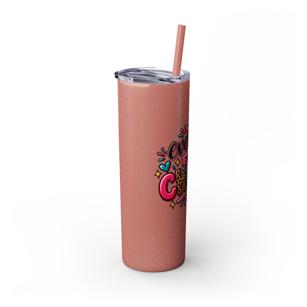 20oz Skinny Tumbler – "Everyday is a Choice" Colorful Inspirational Travel Cup