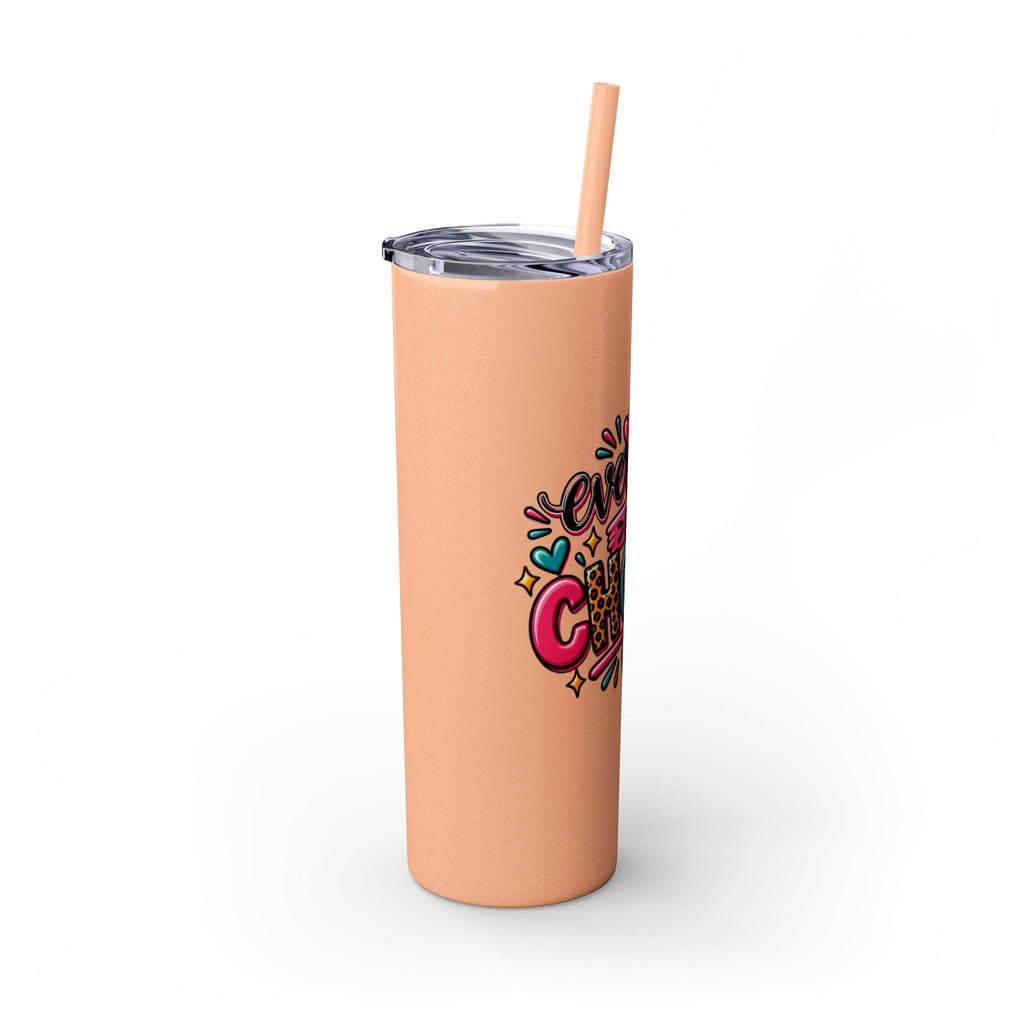 20oz Skinny Tumbler – "Everyday is a Choice" Colorful Inspirational Travel Cup