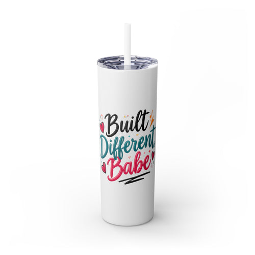 Built Different Babe Skinny Tumbler — 20oz Insulated Straw Cup
