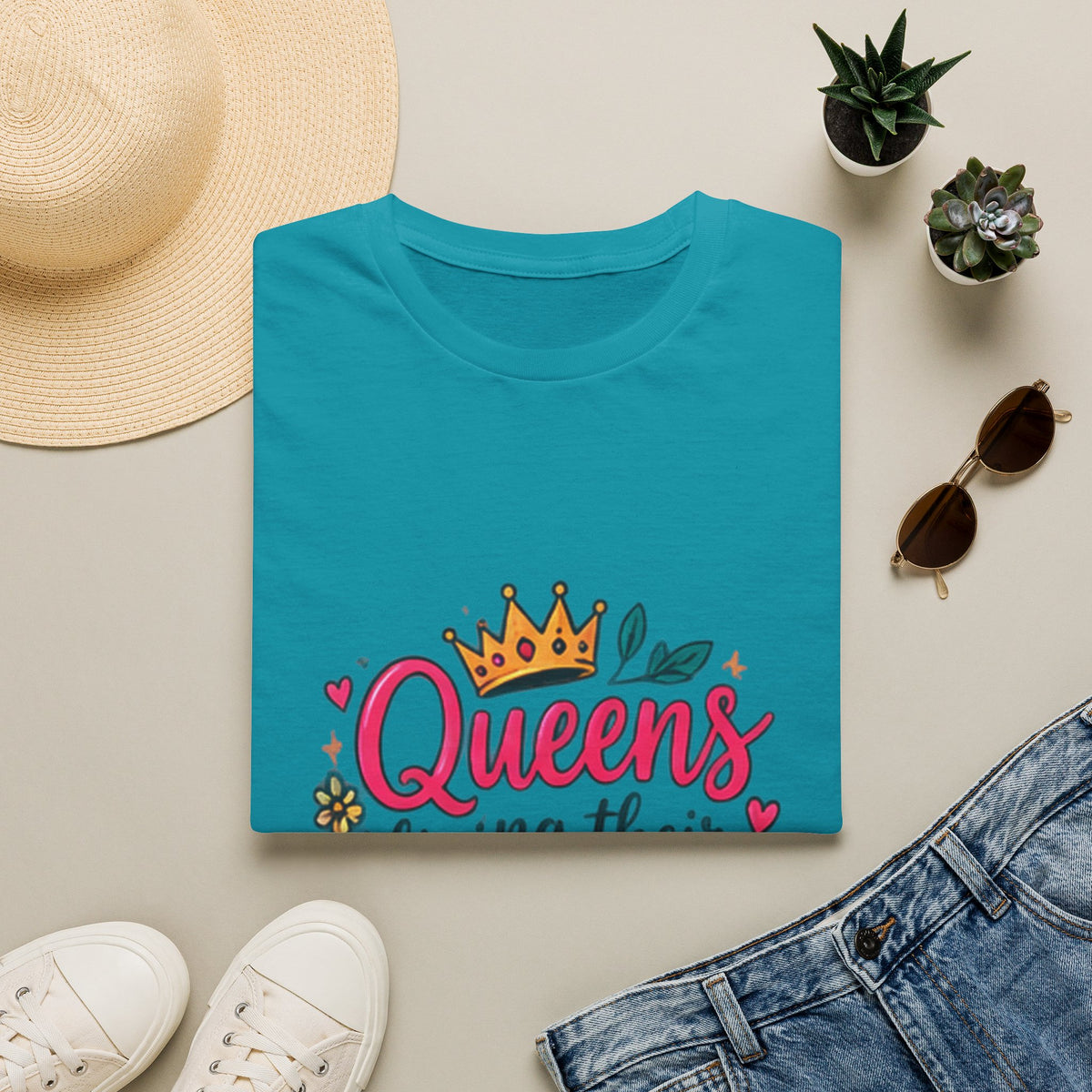 T-Shirt — "Queens Living Their Dreams" Crown Graphic Inspirational Tee