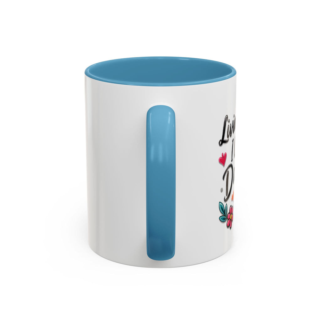 Inspirational Coffee Mug - "Live Life To Dream About" Accent Ceramic Mug (11/15oz)