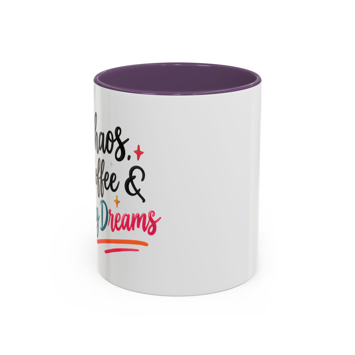 Inspirational Coffee Mug — 'Chaos, Coffee & Cozy Dreams' Accent Ceramic Mug (11/15oz)