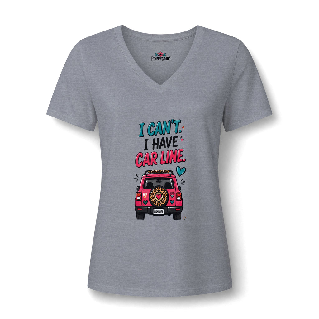 I Can't — I Have Car Line V-Neck Tee