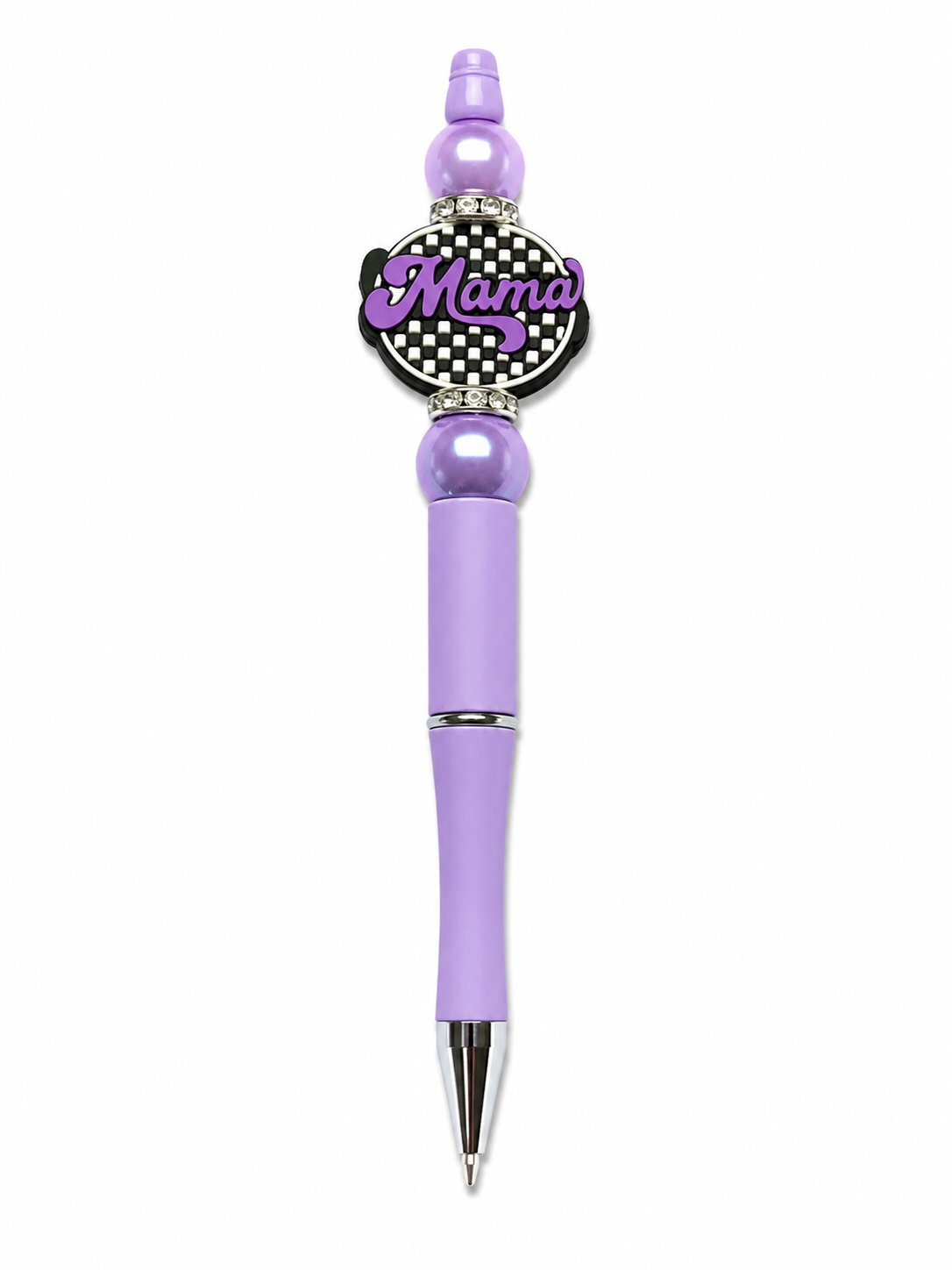 Purple Checkered Poppysmic Beadable Pen