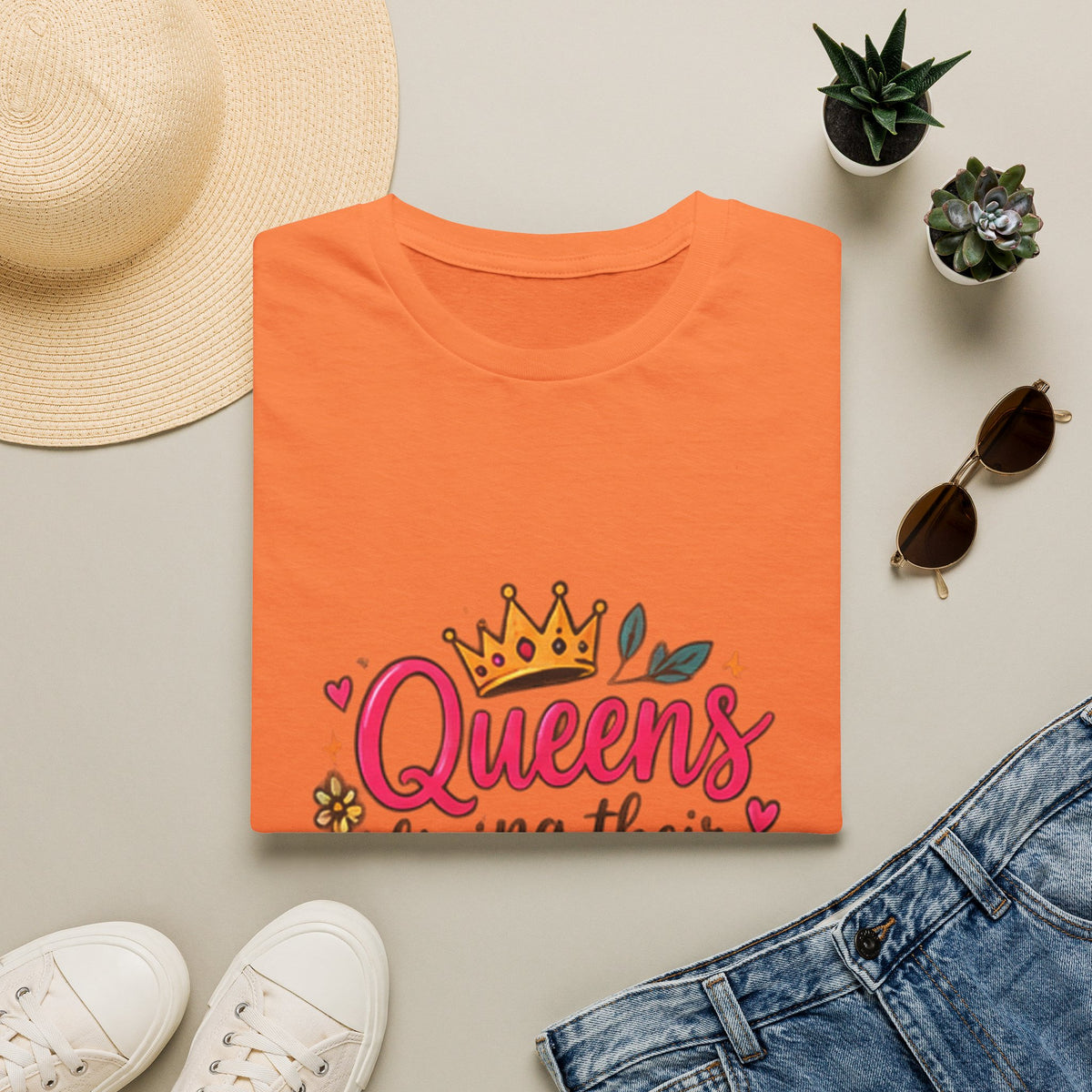 T-Shirt — "Queens Living Their Dreams" Crown Graphic Inspirational Tee