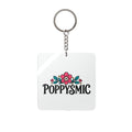 Poppysmic Floral Square Keychain — Cute Flower Logo Keyring