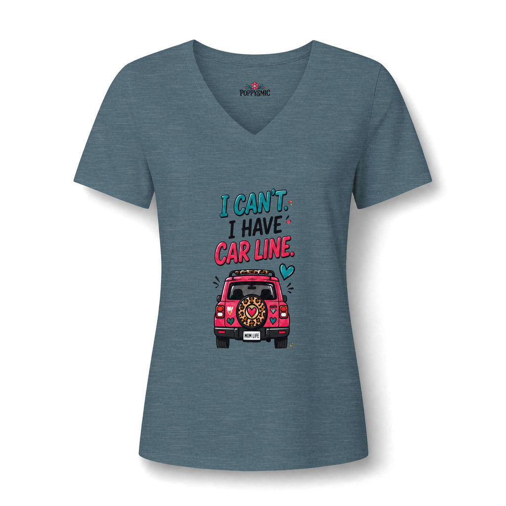 I Can't — I Have Car Line V-Neck Tee