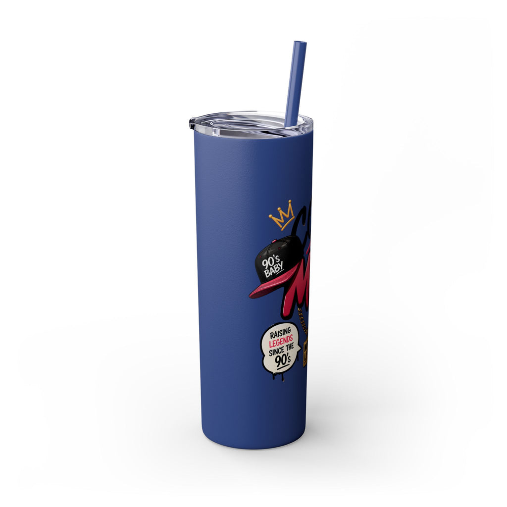 Skinny Tumbler — 'Cool Mom' 90s Retro Graphic, 20oz Travel Cup with Straw