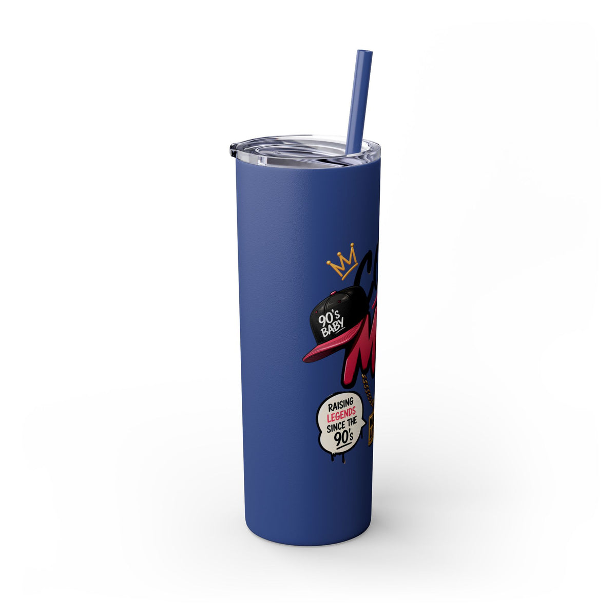 Skinny Tumbler — 'Cool Mom' 90s Retro Graphic, 20oz Travel Cup with Straw