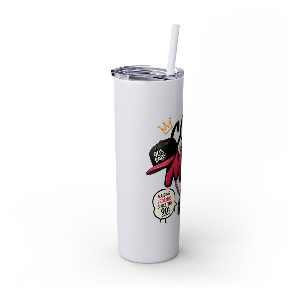 Skinny Tumbler — 'Cool Mom' 90s Retro Graphic, 20oz Travel Cup with Straw