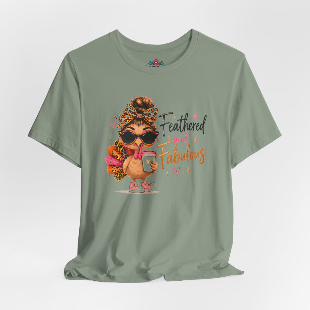 Feathered and Fabulous Flamingo Graphic Tee