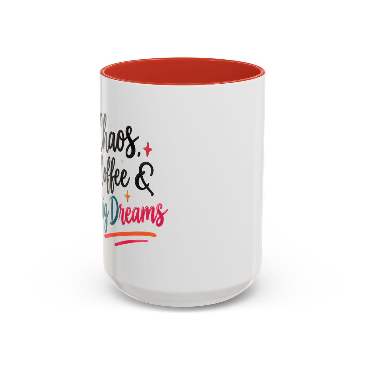 Inspirational Coffee Mug — 'Chaos, Coffee & Cozy Dreams' Accent Ceramic Mug (11/15oz)