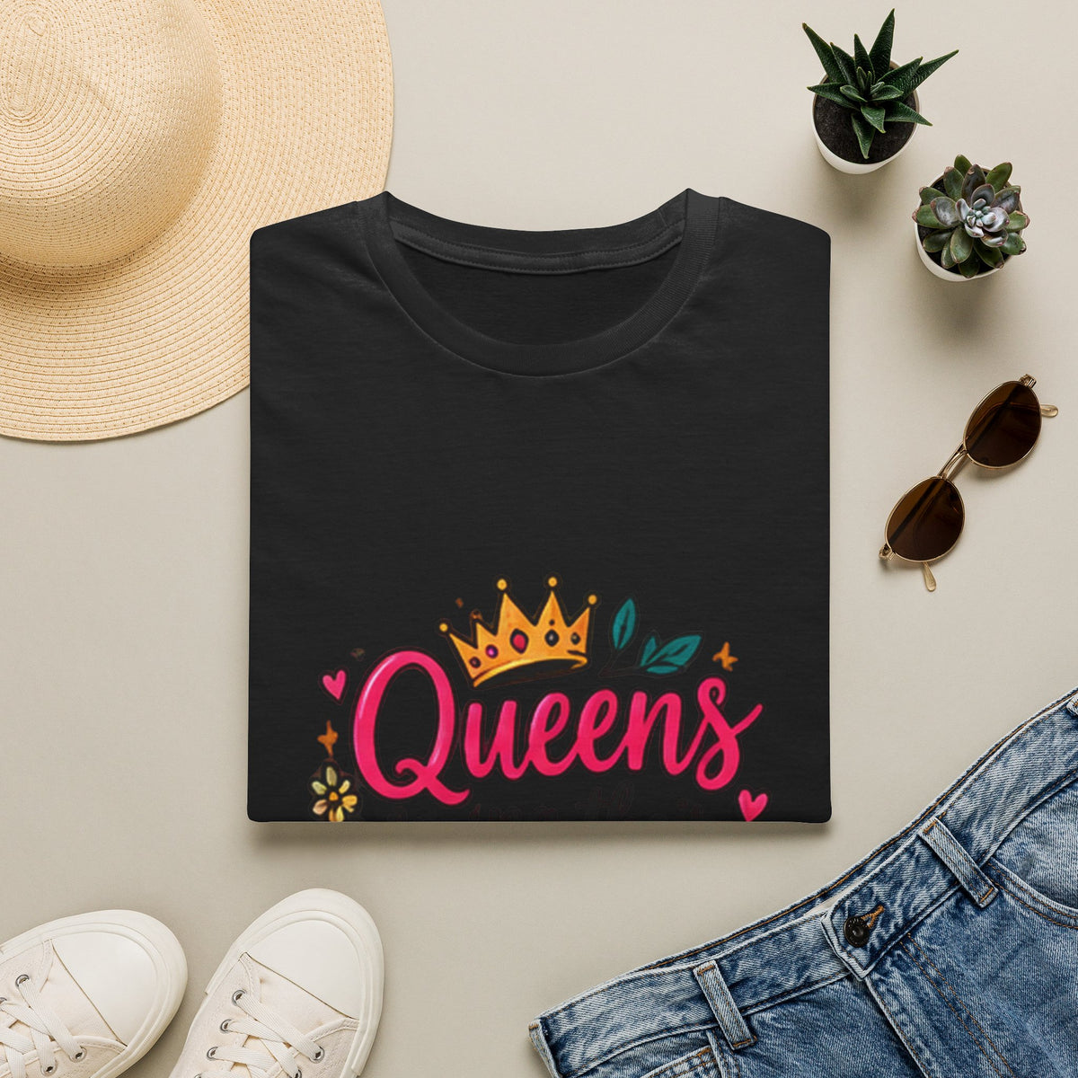 T-Shirt — "Queens Living Their Dreams" Crown Graphic Inspirational Tee