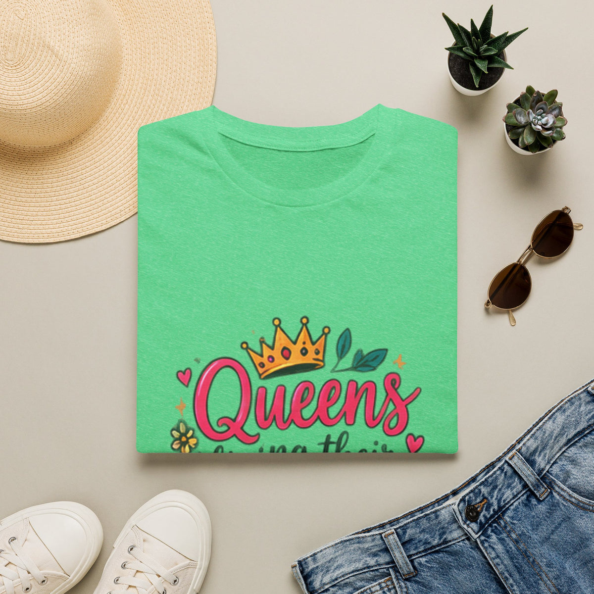 T-Shirt — "Queens Living Their Dreams" Crown Graphic Inspirational Tee