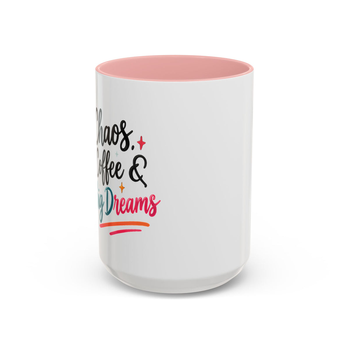 Inspirational Coffee Mug — 'Chaos, Coffee & Cozy Dreams' Accent Ceramic Mug (11/15oz)