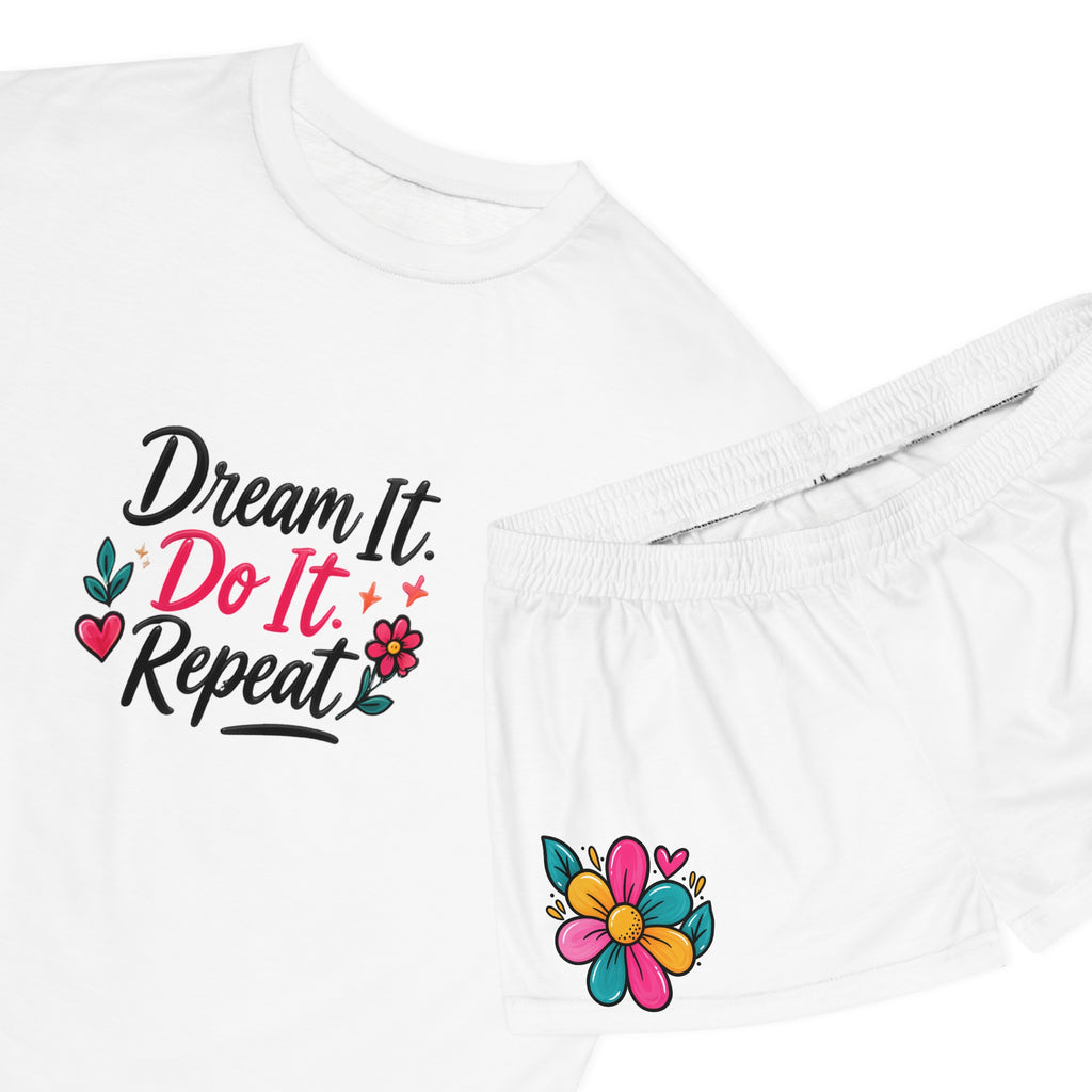 Dream It Do It Repeat Women’s Pajama Set — Floral Short Sleepwear