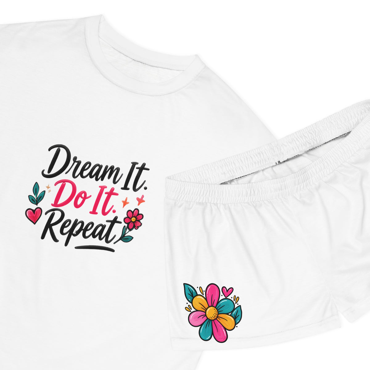 Dream It Do It Repeat Women’s Pajama Set — Floral Short Sleepwear
