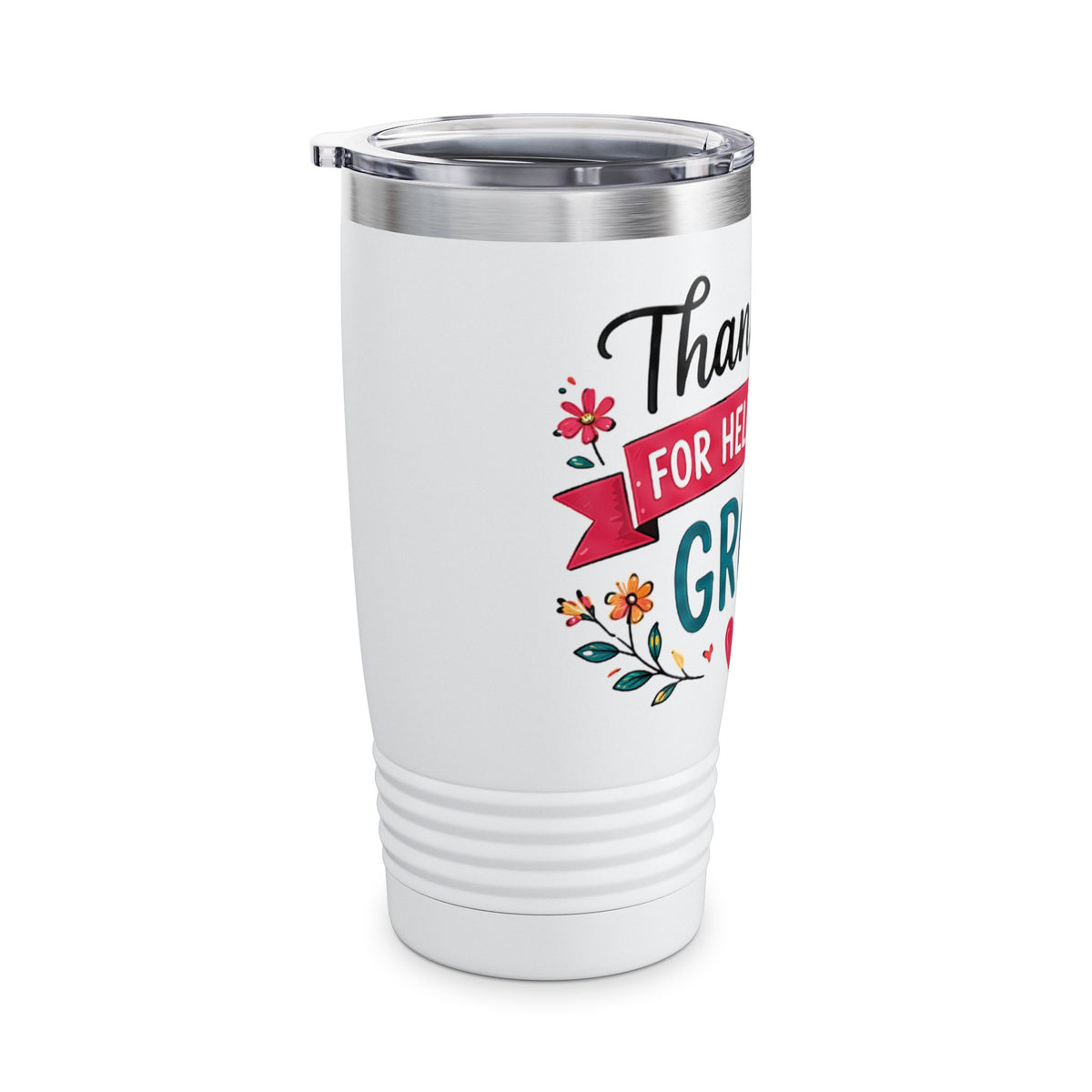 Tumbler — "Thank You For Helping Me Grow" Teacher Appreciation 20oz Stainless Travel Cup