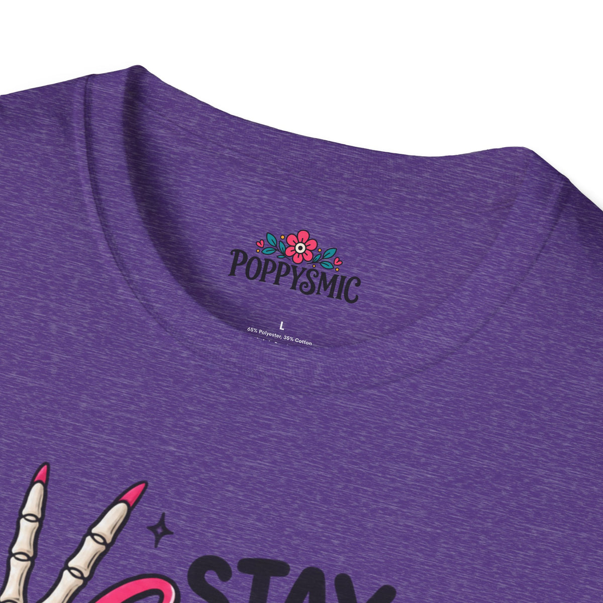 Stay Spooky Babes T-Shirt — Halloween Skeleton Peace Sign Tee