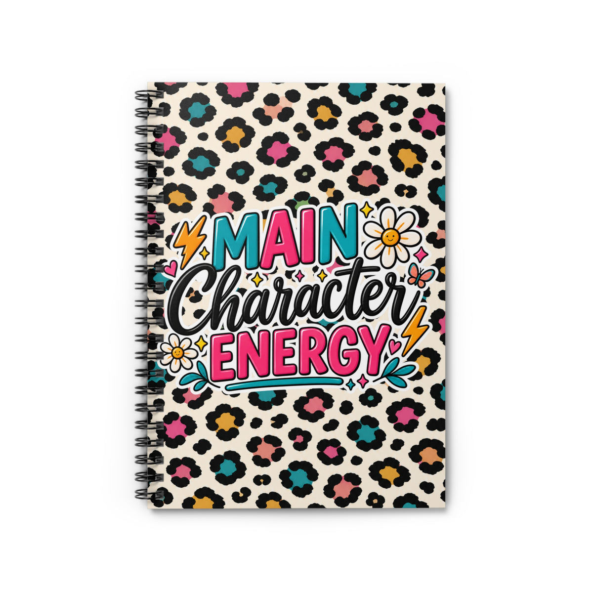 Main Character Energy Leopard Spiral Notebook — Ruled Journal
