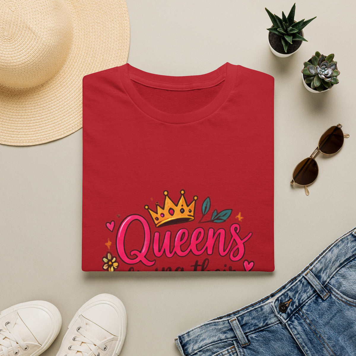 T-Shirt — "Queens Living Their Dreams" Crown Graphic Inspirational Tee