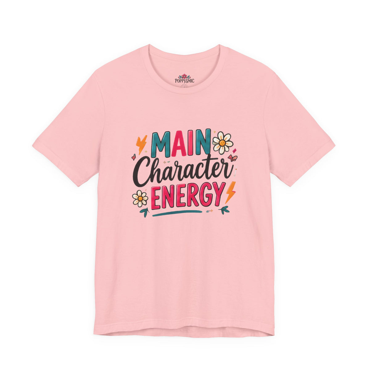Main Character Energy T-Shirt — Retro Floral Graphic Tee
