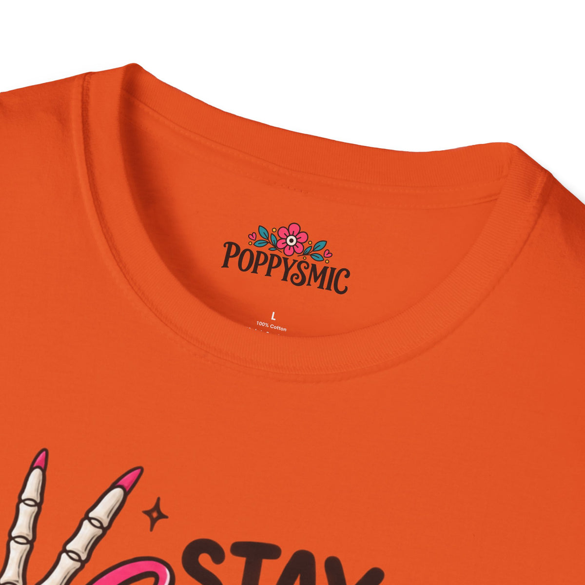 Stay Spooky Babes T-Shirt — Halloween Skeleton Peace Sign Tee