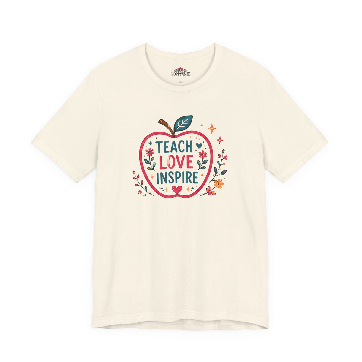 Teach Love Inspire Apple T-Shirt — Gift for Teachers, Back to School Tee