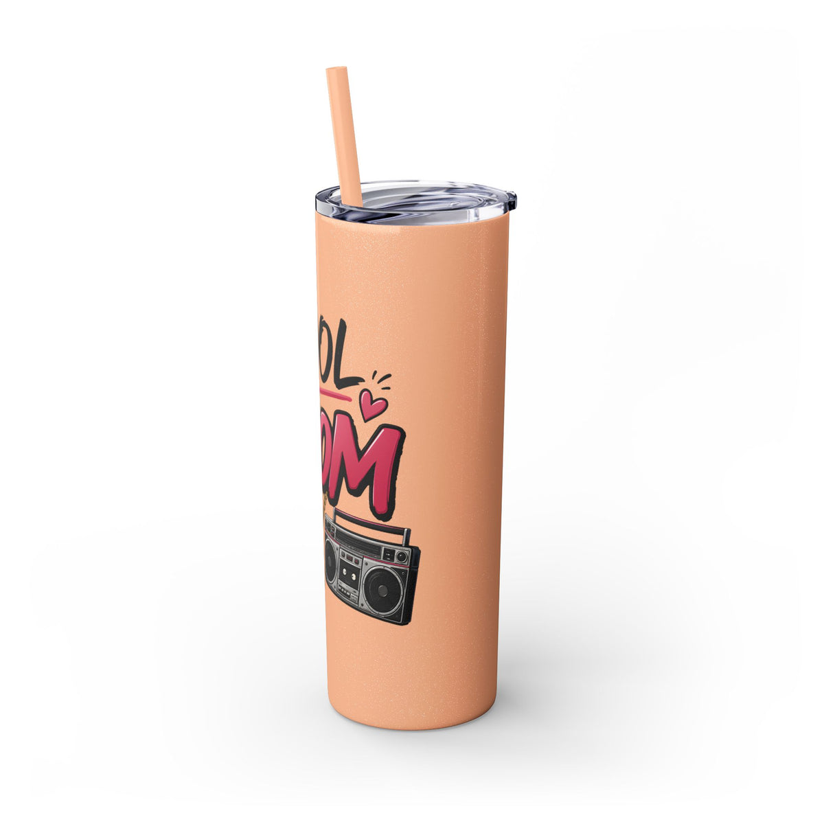 Skinny Tumbler — 'Cool Mom' 90s Retro Graphic, 20oz Travel Cup with Straw