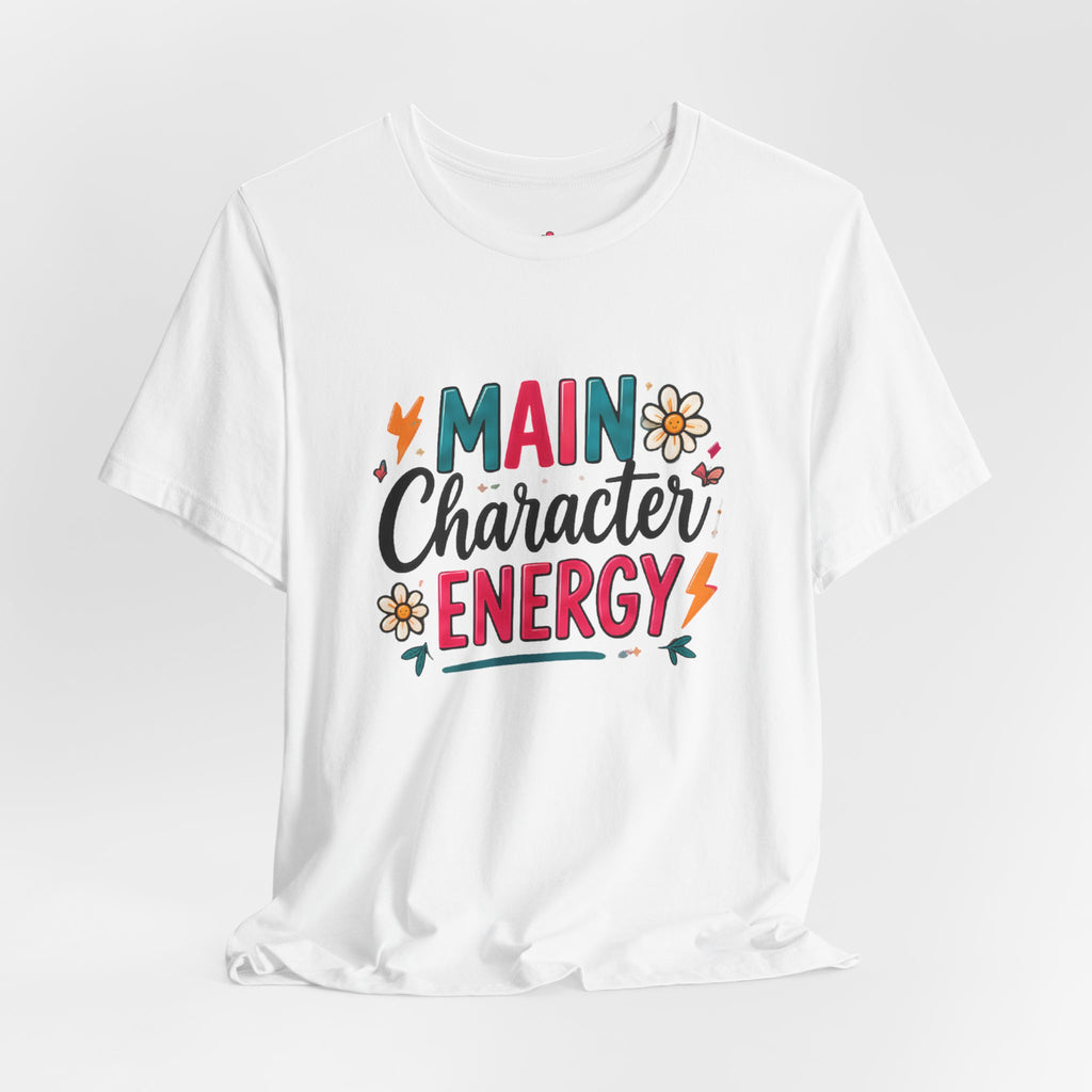 Main Character Energy T-Shirt — Retro Floral Graphic Tee