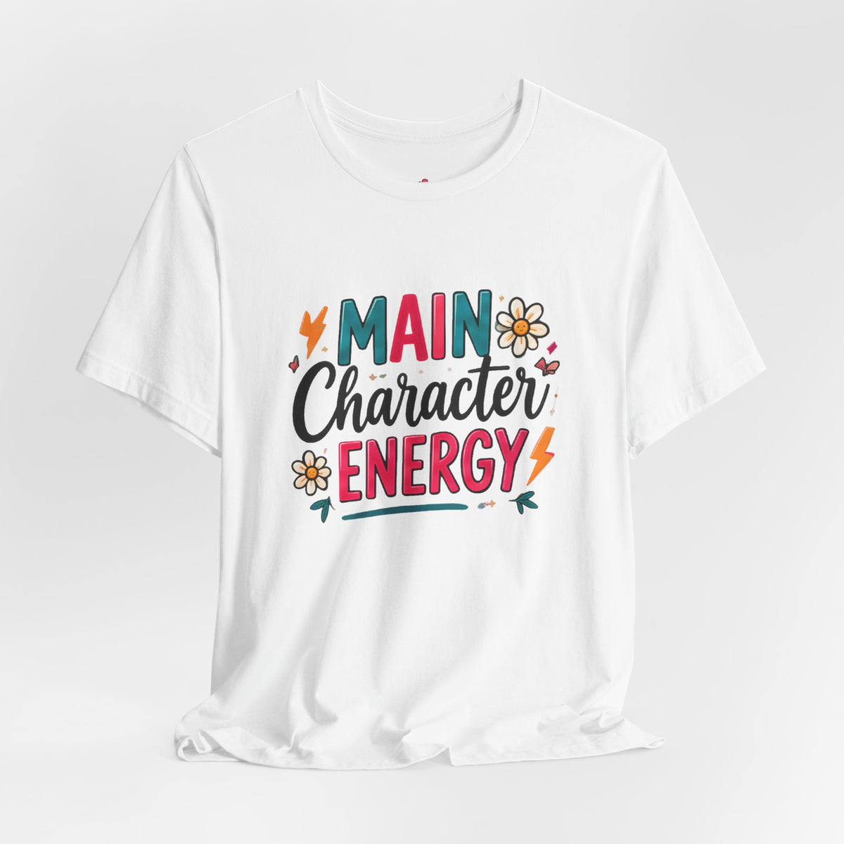 Main Character Energy T-Shirt — Retro Floral Graphic Tee