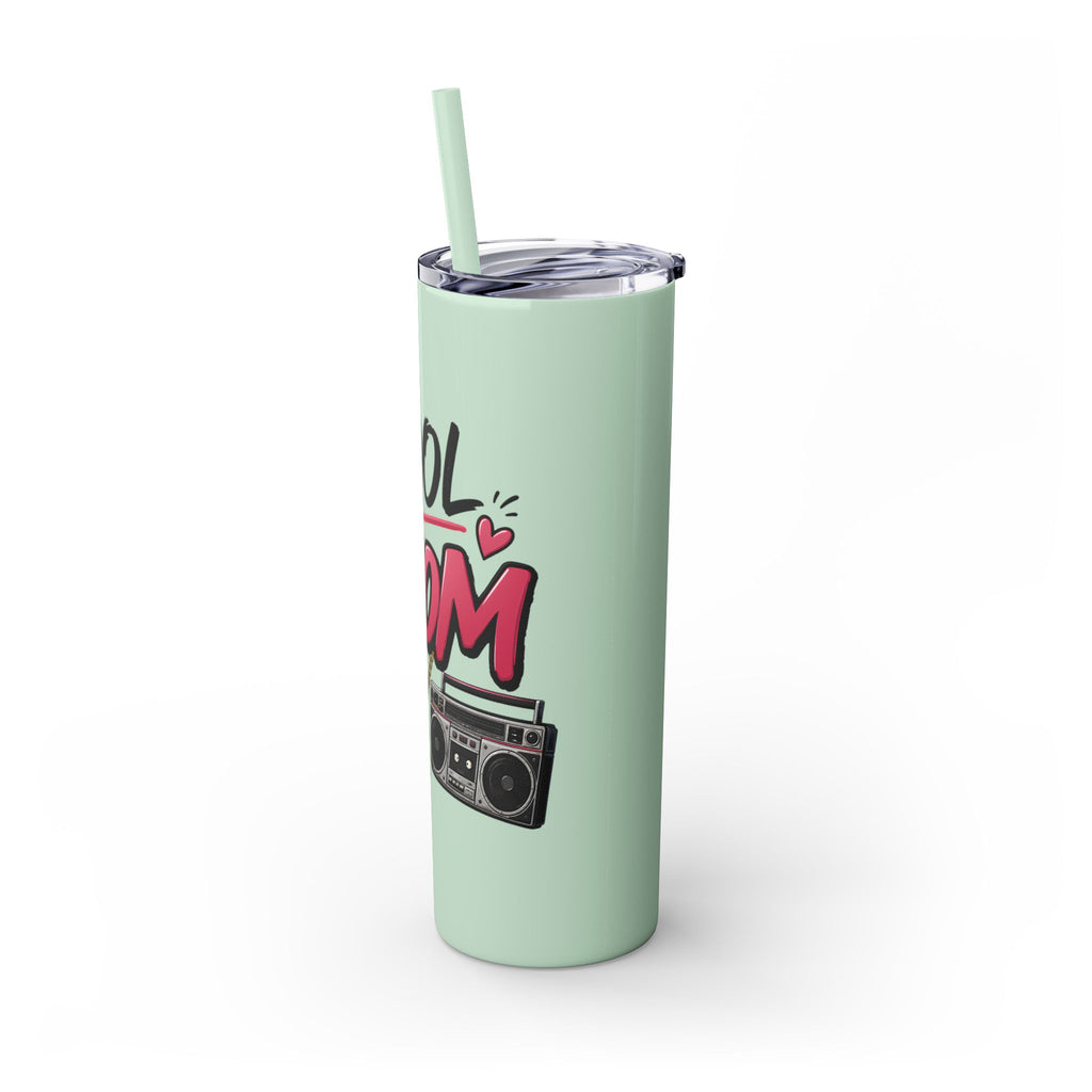 Skinny Tumbler — 'Cool Mom' 90s Retro Graphic, 20oz Travel Cup with Straw