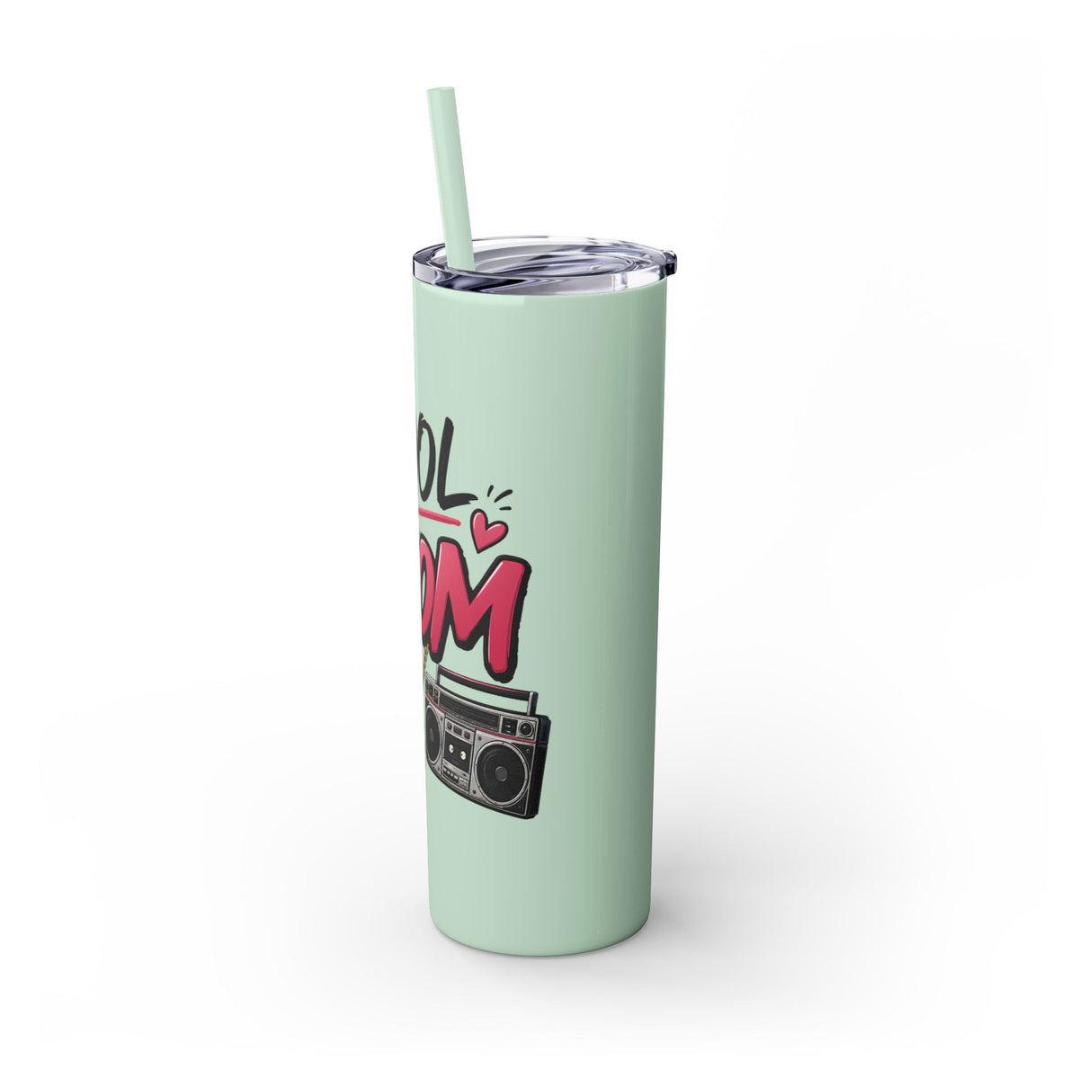 Skinny Tumbler — 'Cool Mom' 90s Retro Graphic, 20oz Travel Cup with Straw