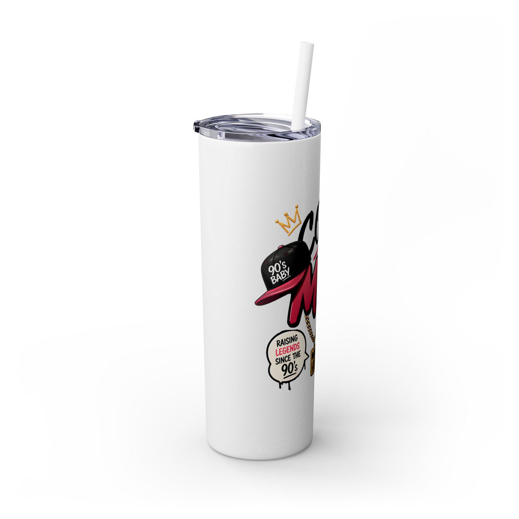 Skinny Tumbler — 'Cool Mom' 90s Retro Graphic, 20oz Travel Cup with Straw