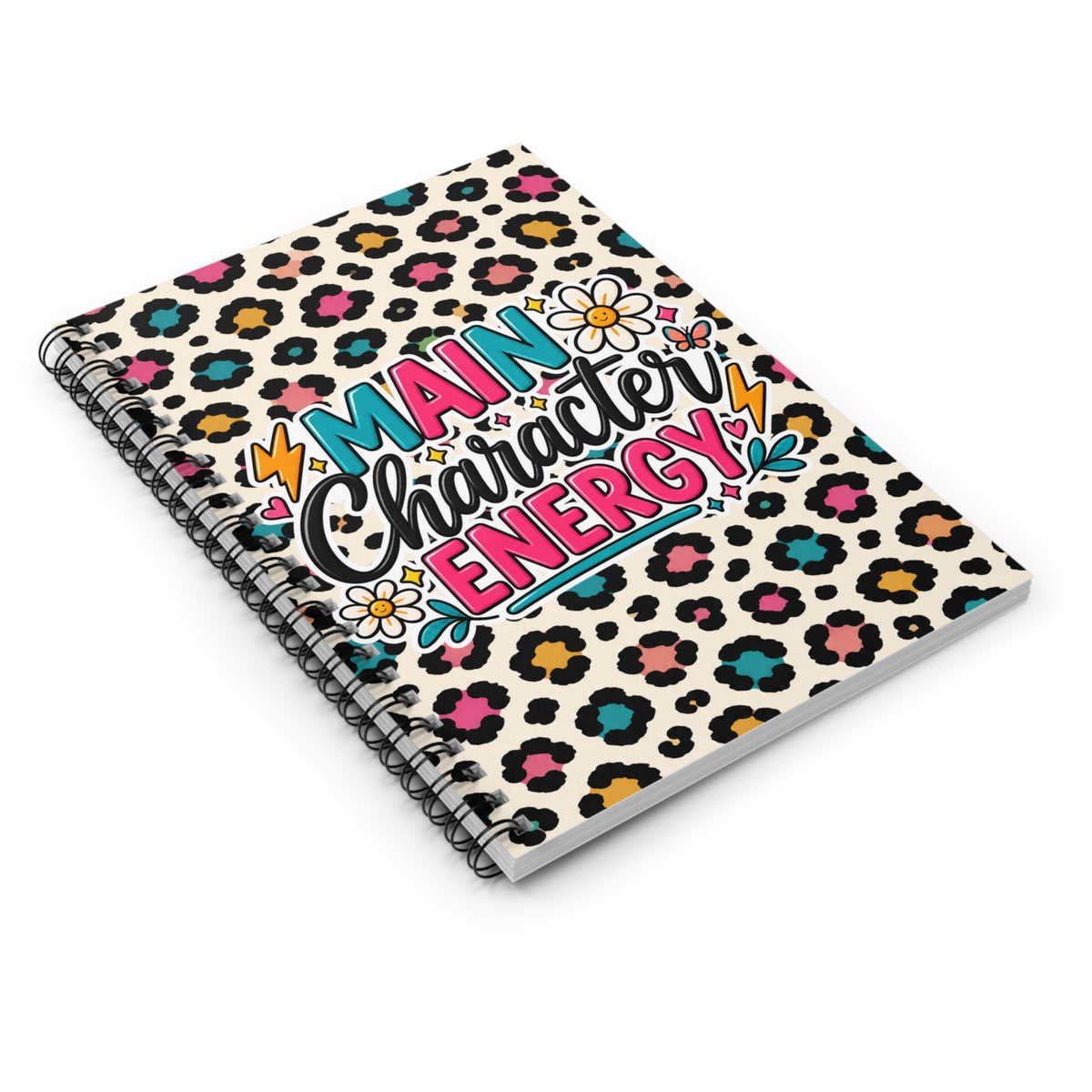 Main Character Energy Leopard Spiral Notebook — Ruled Journal