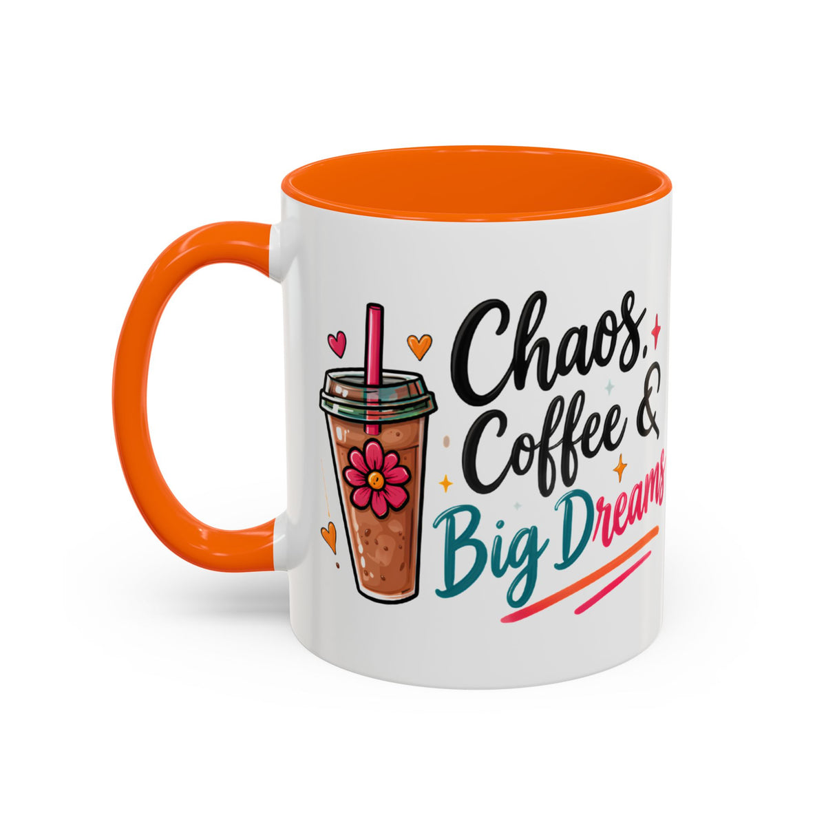 Inspirational Coffee Mug — 'Chaos, Coffee & Cozy Dreams' Accent Ceramic Mug (11/15oz)