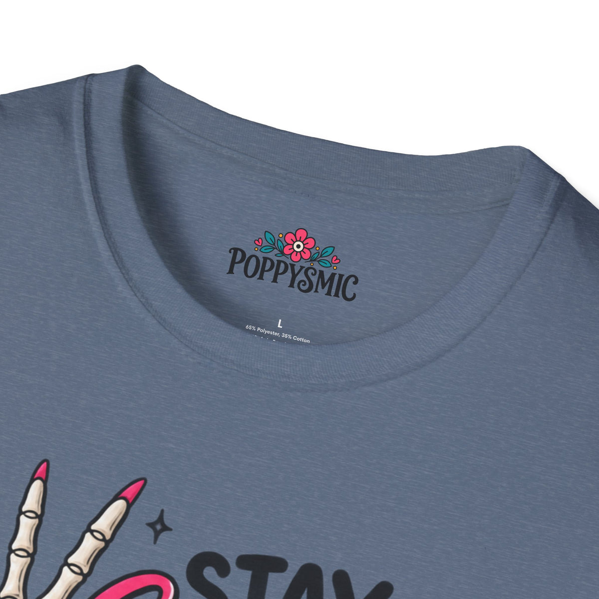 Stay Spooky Babes T-Shirt — Halloween Skeleton Peace Sign Tee
