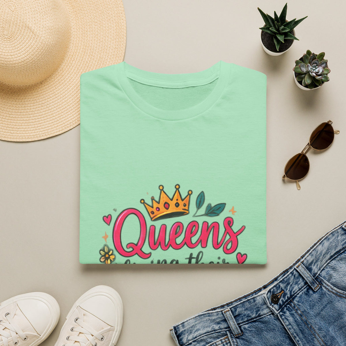 T-Shirt — "Queens Living Their Dreams" Crown Graphic Inspirational Tee