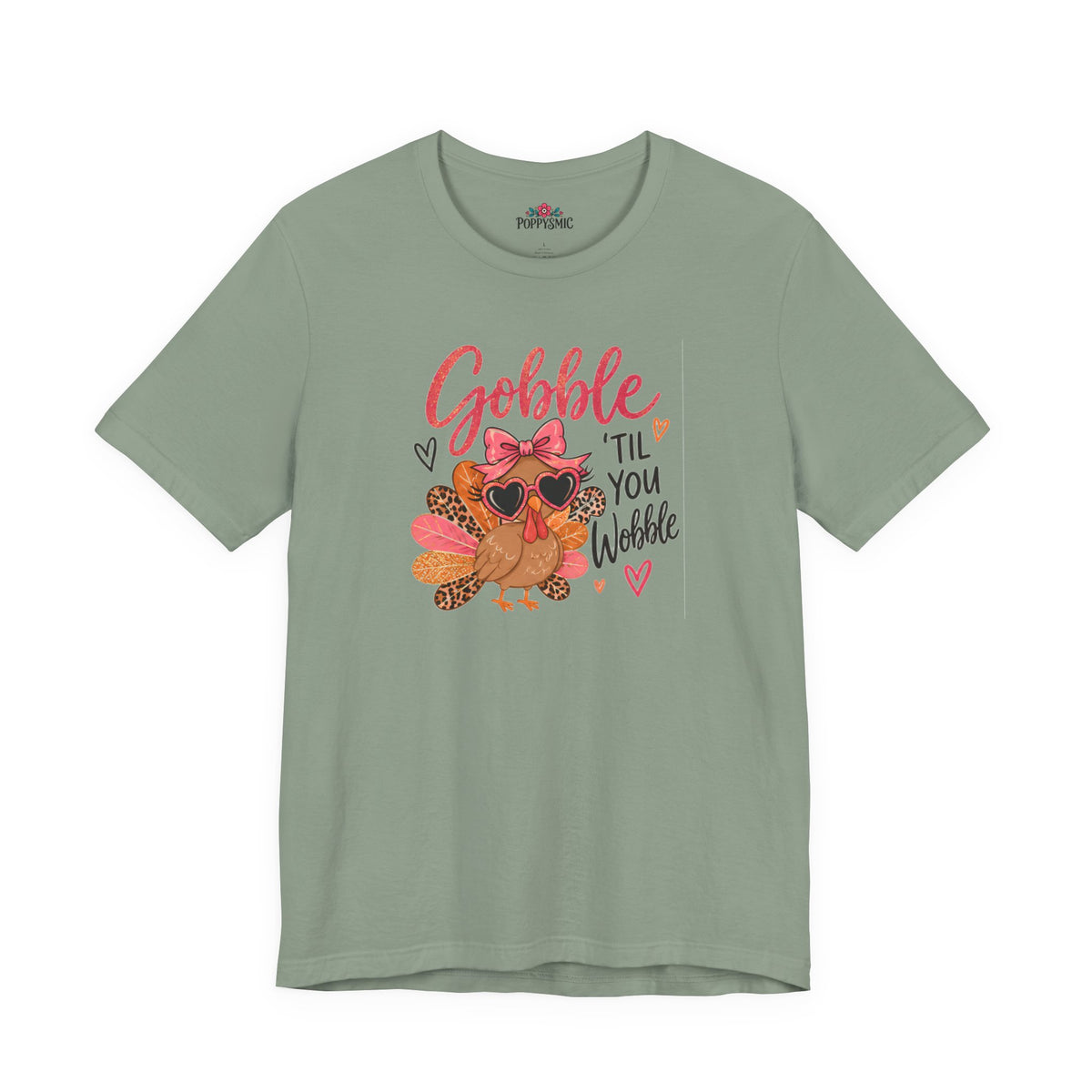 Gobble Til You Wobble Thanksgiving Turkey Tee